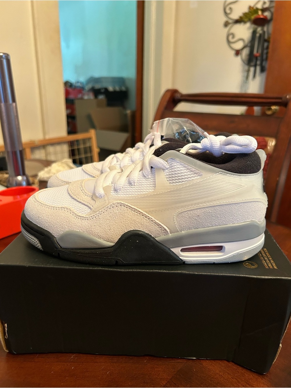 Nike Air Jordan White and Black Athletic Sneakers, Size 4 youth, 5.5 women